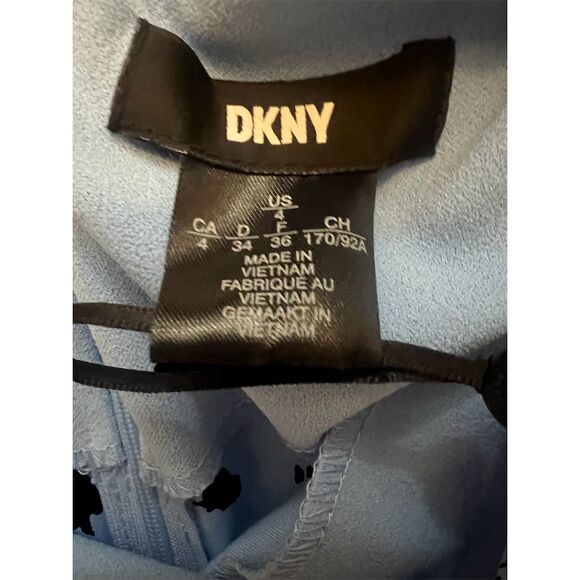 DKNY Women's Size 4 Blue A-line Asymmetrical Knee Length Dress - Picture 9 of 12